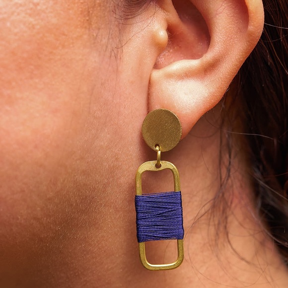 INDIA BRASS LOOP EARRINGS - Picture 2 of 5
